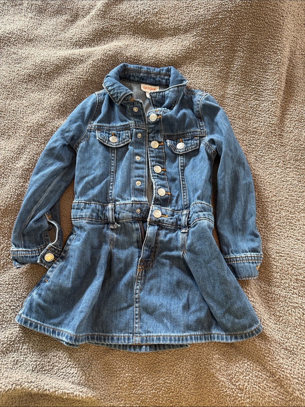 Cat and Jack Girls' Blue Denim Jacket Dress